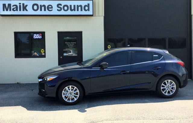 2018 Mazda3 Hatch with professional window tint in North Bay